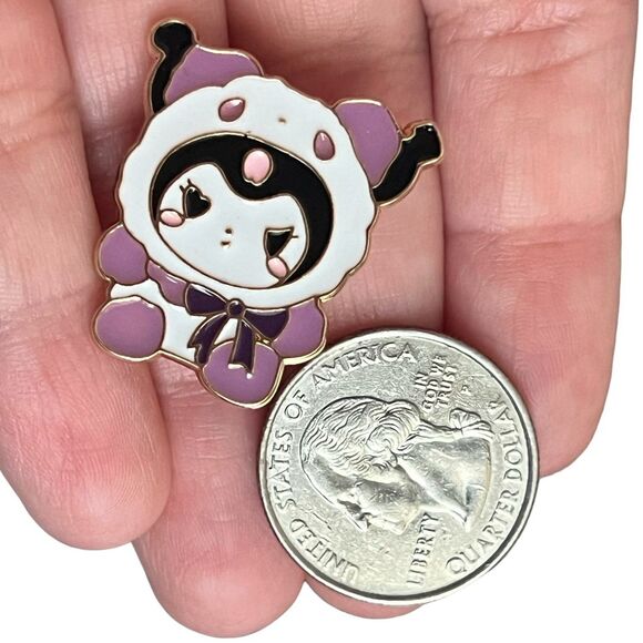 Kawaii Purple Winter Coat Bunny Enamel Pin - Picture 3 of 11